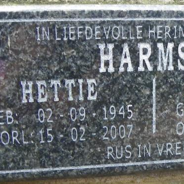 HARMSE Gertjie 1944- &amp; Hettie 1945-2007