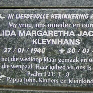 KLEYNHANS Alida Margaretha Jacomina 1940-2012