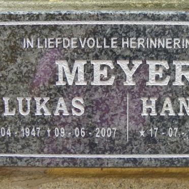 MEYER Lukas 1947-2007 &amp; Hannetjie 1952-