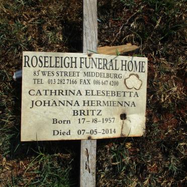 BRITZ Cathrina Elesebetta Johanna Hermienna 1957-2014