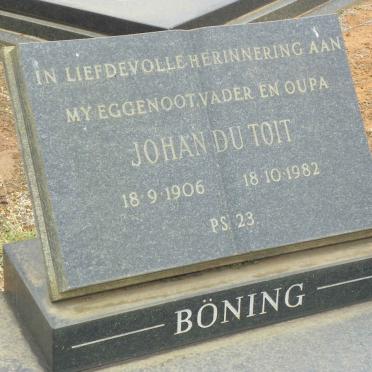 BÖNING Johan du Toit 1906-1982