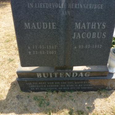 BUITENDAG Mathys Jacobus 1942- &amp; Maudie 1947-2007