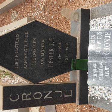 CRONJE Andries Lodewicus 1937-2008 &amp; Hester J.F. 1941-1981