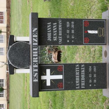 ESTERHUIZEN Lambertus Fredrikus 1934-2007 &amp; Johanna Susanna BIERMAN 1938-2018