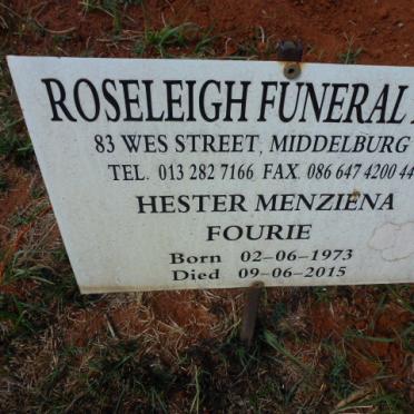 FOURIE Hester Menziena 1973-2015