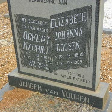 GOOSEN Elizabeth Johanna 1909-1989 :: JANSEN VAN VUUREN Ockert Machiel 1946-1983