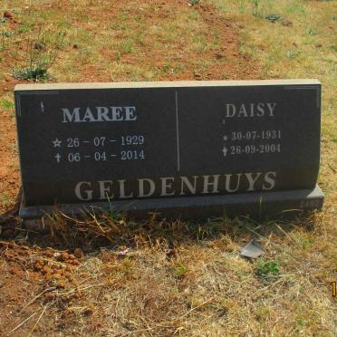 GELDENHUYS Maree 1929-2014 &amp; Daisy 1931-2004