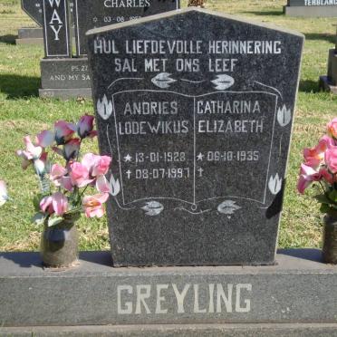 GREYLING Andries Lodewikus 1928-1997 &amp; Catharina Elizabeth 1935-