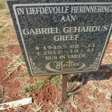 GREEF Gabriel Gehardus 1945-2017