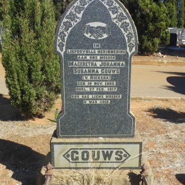 GOUWS Mageretha Johanna Susanna nee VAN NIEKERK 1865-1917