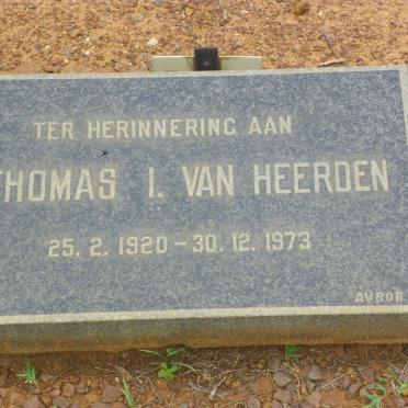 HEERDEN Thomas I., van 1920-1973