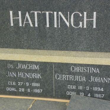 HATTINGH Joachim Jan Hendrik 1881-1967 &amp; Christina Gertruida Johanna 1894-1967