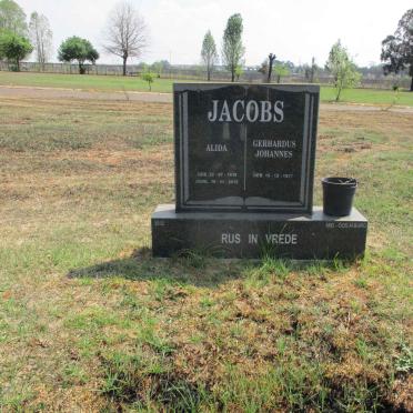 JACOBS Gerhardus Johannes 1937- &amp; Alida 1939-2010