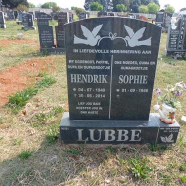 LUBBE Hendrik 1940-2014 &amp; Sophie 1946-