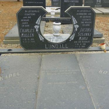 LUNDALL Charles Mallen 1915-1998 &amp; Jacoba Susanna Maria VAN RENSBURG 1916-1983