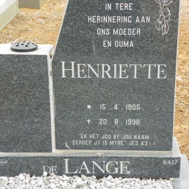 LANGE Henriette, de 1905-1998