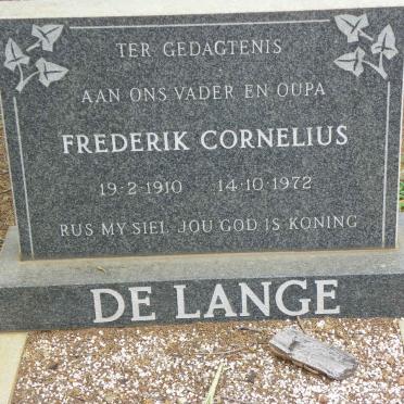 LANGE Frederik Cornelius, de 1910-1972