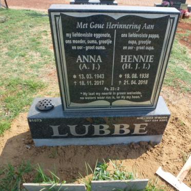 LUBBE H.J.I. 1938-2018 &amp; A.J. 1943-2017