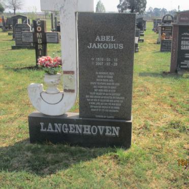 LANGENHOVEN Abel Jakobus 1978-2007