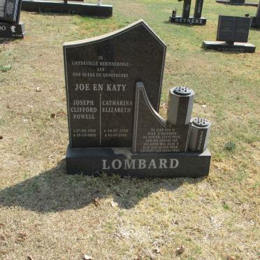 LOMBARD Joseph Clifford Powell 1920-2004 &amp; Catharina Elizabeth 1926-2005