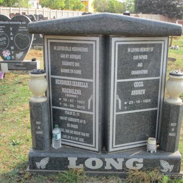 LONG Cecil Andrew 1926- &amp; Hendrika Izabella Magdalena 1931-2015