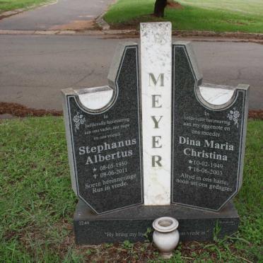 MEYER Stephanus Albertus 1950-2011 &amp; Dina Maria Christina 1949-2003