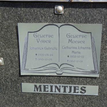 MEINTJES Johannes Gabrielle 1926-1983 &amp; Catharina Johanna Maria 1932-1987 #2
