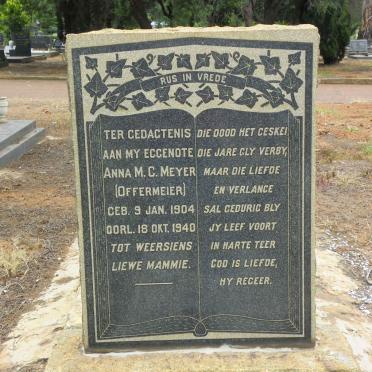 MEYER Anna M.C. nee OFFERMEIER 1904-1940