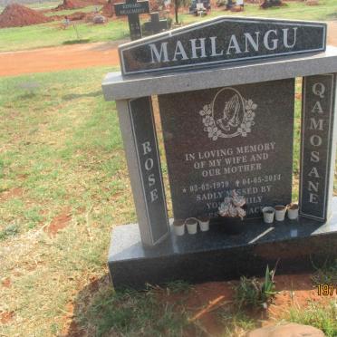 MAHLANGU Qamosane Rose 1979-2014