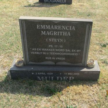 MULDER Emmarencia Magritha nee STEYN 1929-2006