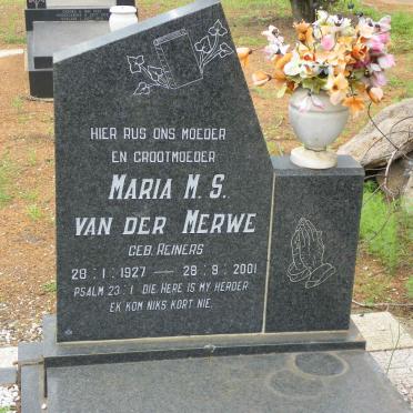 MERWE David Schalk, van der 1924–1975 &amp; Maria M.S. nee REINERS 1927–2001 #3