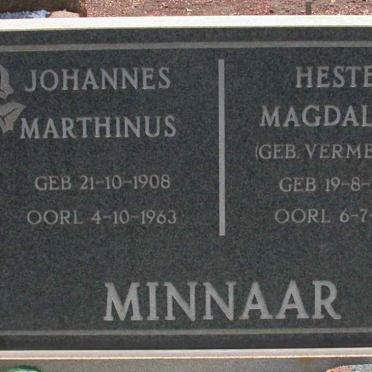 MINNAAR Johannes Marthinus 1908-1963 &amp; Hester Magdalena VERMEULEN 1908-1989