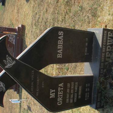 MERWE Babbas, van der 1939- &amp; Grieta 1942-2010