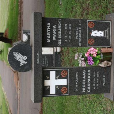 MERWE Nicolaas Casparus, van der 1915-2003 &amp; Martha Maria ENGELBRECHT 1922-2006