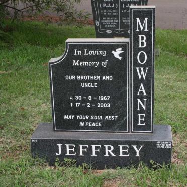 MBOWANE Jeffrey 1967-2003