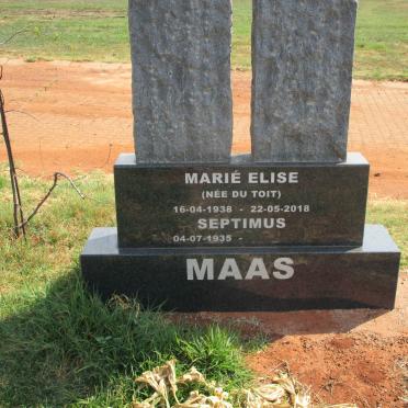 MAAS Septimus 1935- &amp; Marié Elise DU TOIT 1938-2018