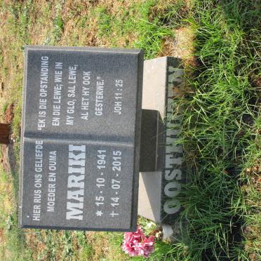 OOSTHUIZEN Mariki 1941-2015