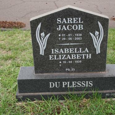 PLESSIS Sarel Jacob, du 1938-2003 &amp; Isabella Elizabeth 1939-
