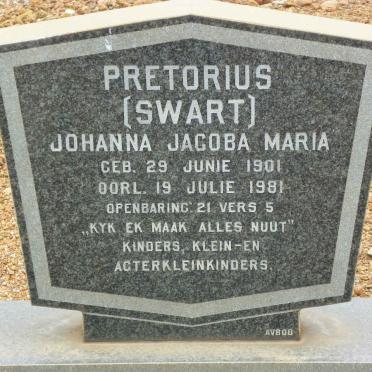 PRETORIUS Johanna Jacoba Maria nee SWART 1901-1981