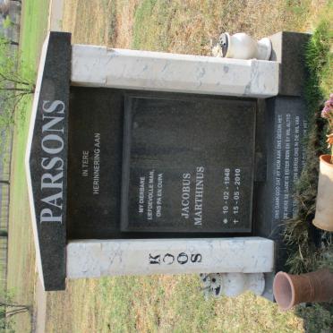 PARSONS Jacobus Marthinus 1948-2010