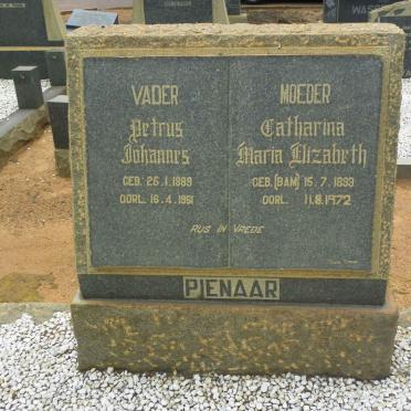 PIENAAR Petrus Johannes 1889-1961 &amp; Catharina Maria Elizabeth BAM 1893-1972