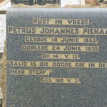 PIENAAR Petrus Johannes 1853-1935 &amp; Anna Cathrina nee WIESNER 1859-1934 #2