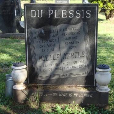 PLESSIS Muller, du 1918-1992 &amp; Myrtle 1921-2004