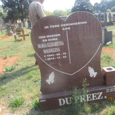 PREEZ Maria Elizabeth Magdalena, du 1943-2014
