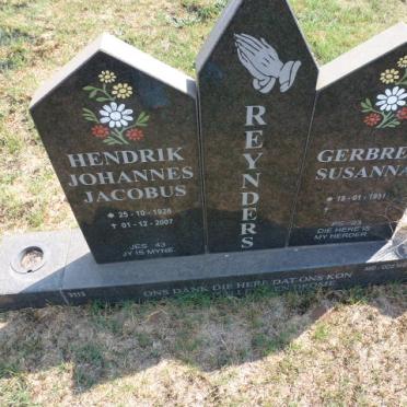 REYNDERS Hendrik Johannes Jacobus 1926-2007 &amp; Gerberg Susanna 1951-