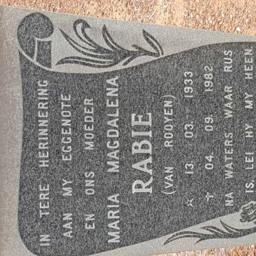 RABIE Maria Magdalena nee VAN ROOYEN 1933-1982