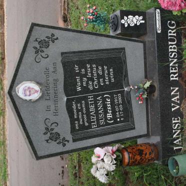 RENSBURG Elizabeth Susanna, Janse van 1917-2003