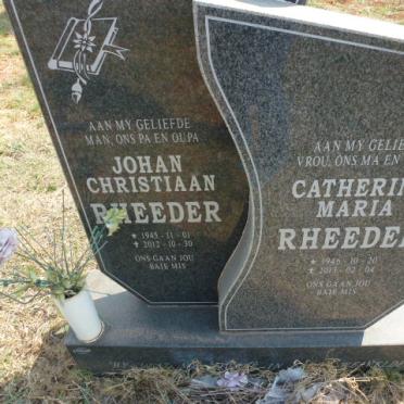 RHEEDER Johan Christiaan 1945-2012 &amp; Catherina Maria 1946-2013