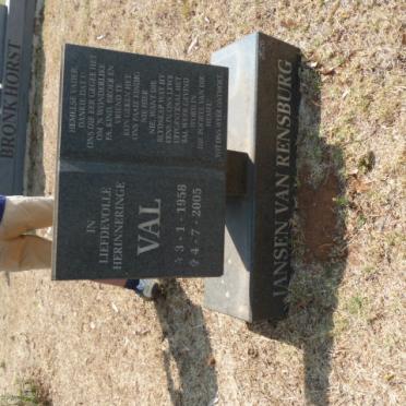 RENSBURG Val, Jansen van 1958-2005