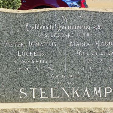 STEENKAMP Pieter Ignatius Lourens 1851-1934 &amp; Maria Magdelena STEENKAMP 1860-1919